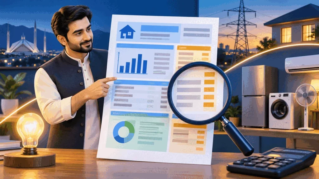 Annotated guide to the sections of a FESCO electricity bill