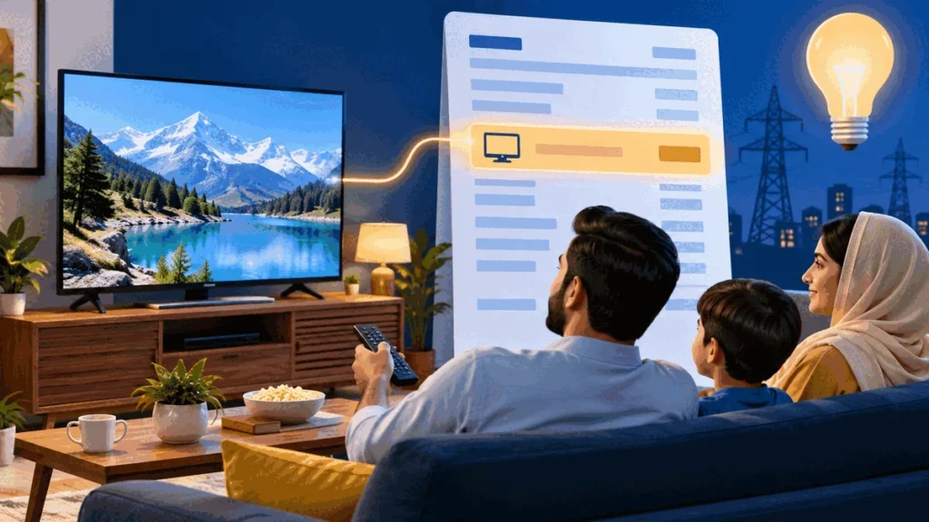 TV licence fee line on an electricity bill