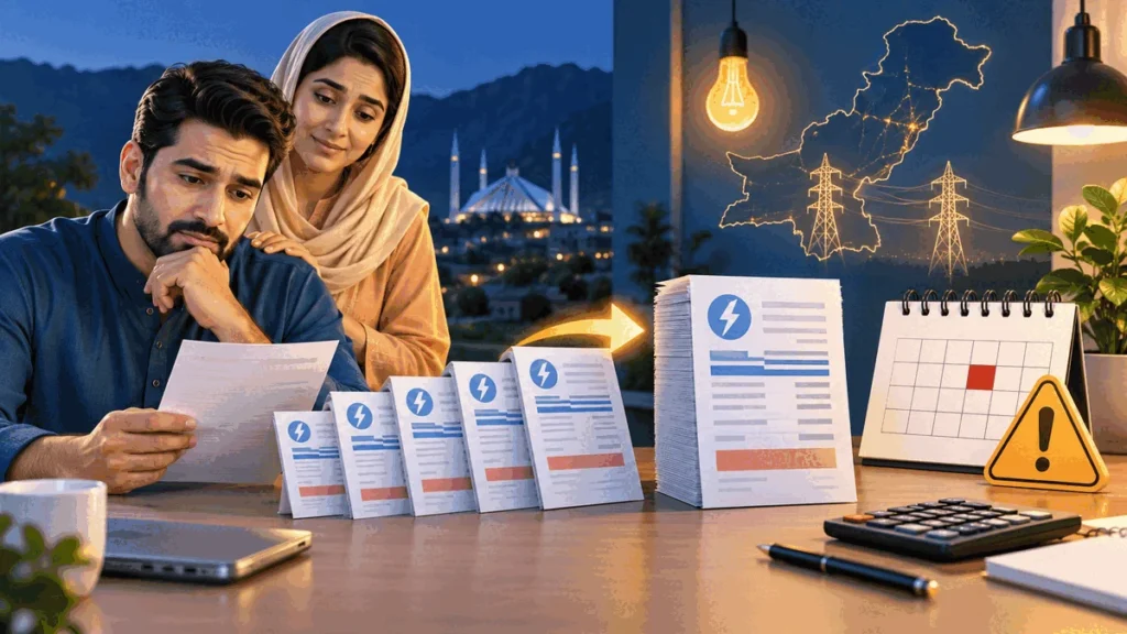 Arrears amount highlighted on a FESCO electricity bill